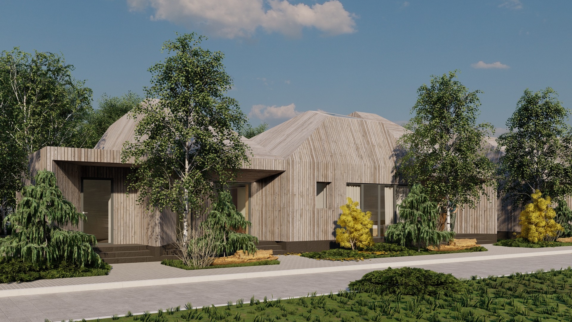 Проект одноэтажных таунхаусов / проектирование таунхаусов